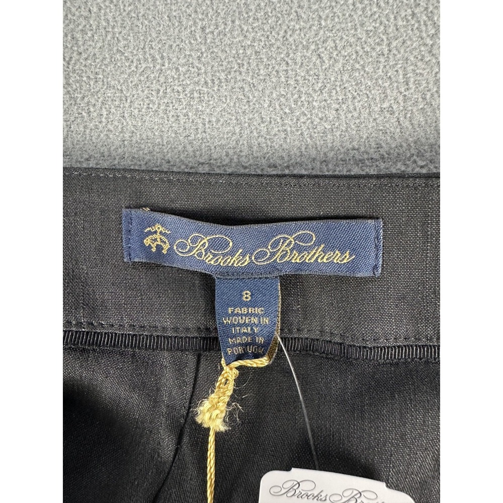 Brooks Brothers Pants Slacks Womens 8 Black Linen Old Money Minimalist New - Picture 8 of 12